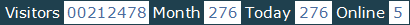 總訪客數：212478、本月訪客數：276、今日訪客：276、線上人數：5