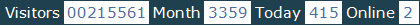 總訪客數：215561、本月訪客數：3359、今日訪客：415、線上人數：2