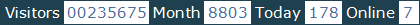 總訪客數：235675、本月訪客數：8803、今日訪客：178、線上人數：7